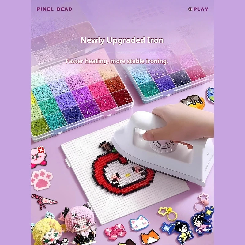 Popolare Pindou Bean Fatto a mano Fai da te Borsa in materiale Set completo di fusione tridimensionale Mard Numero di colore Set Strumenti Borsa di carta da stiro