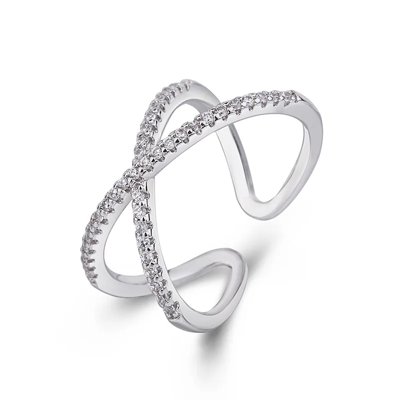 2022 K-pop New PROOF Album RM Nam-joon Kim with The Same Cross Zircon Ring Double-layer Opening Accessories Women\'s Jewelry Gift
