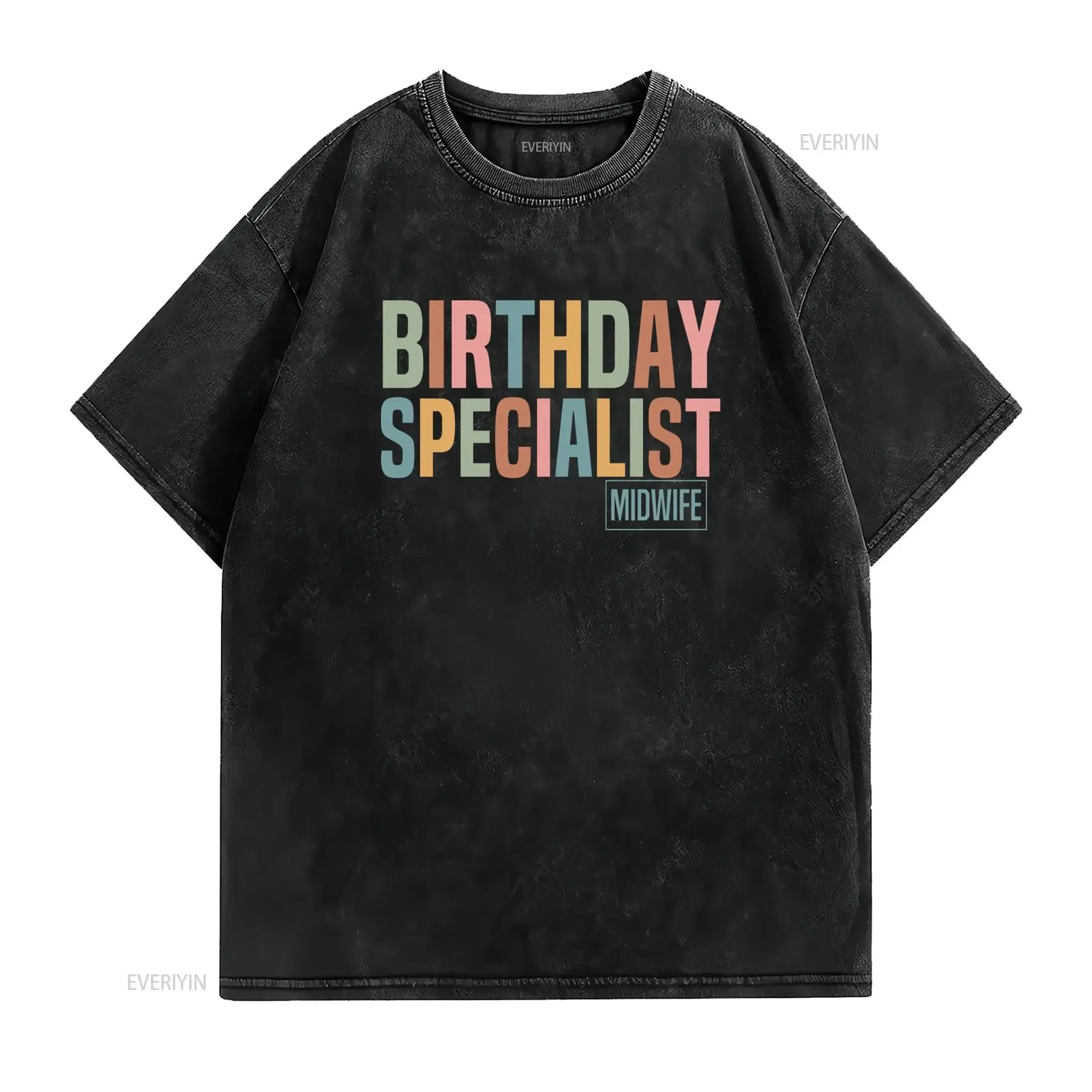 Vintage Retro Midwife Birthday Specialist Slogan Print Casual T Shirt vintage Washed Comfortable Unisex designer clothes