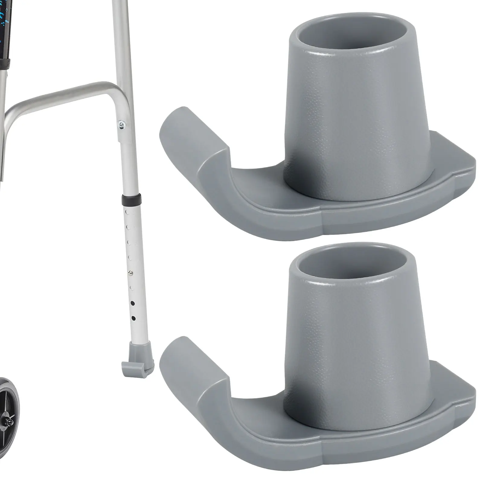 2PCS/Set Walker Ski Glides Rubber Glide Walker Ski Caps Heavy Duty Walker Assist Accessories Reusable Mobility Aid Accessory