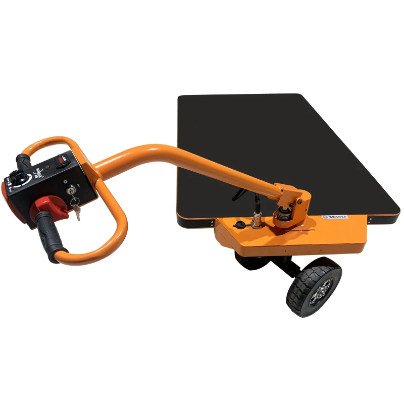 

Industrial Four-Wheel Electric Trolley Carts 500kg Heavy-Duty Warehouse Flatbed Trucks Electric Wheelbarrows Wholesale