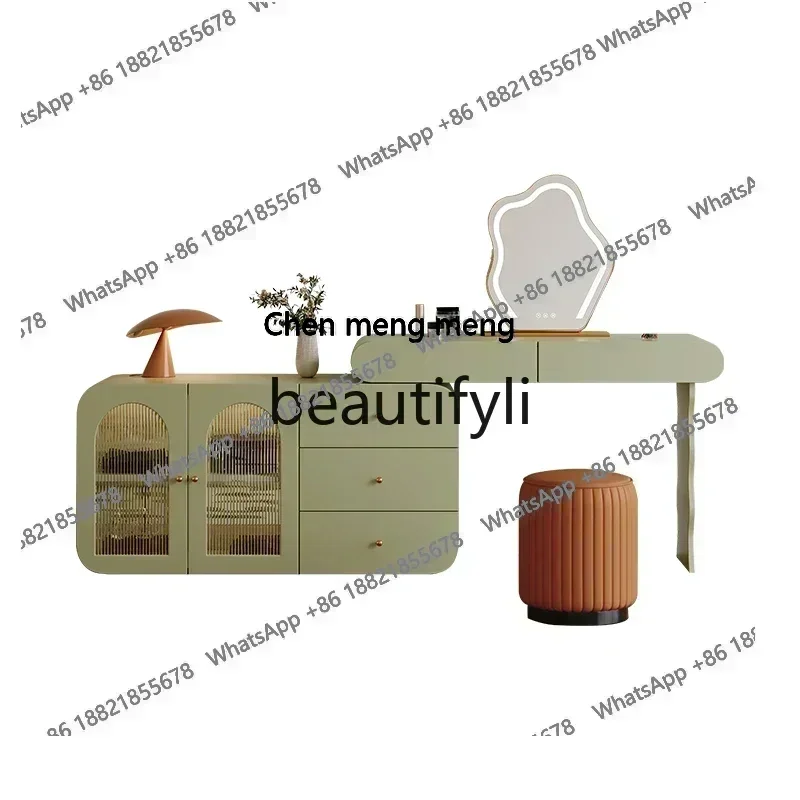 

Cream wind dresser bedroom small apartment modern and simple, makeup table master bedroom storage chest desk integrated H H