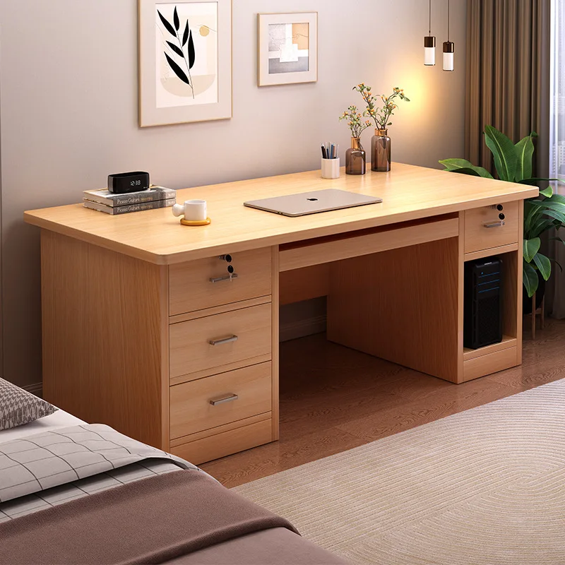 

Modern Computer Desk with Drawers, Study Writing Table Workstation with File Storage, Home Office Desks with Desktop Workbench