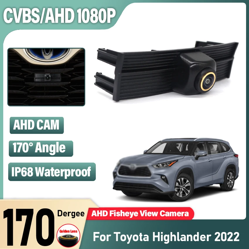 

HD CCD Car Front View Parking Night Vision High Quality Positive Waterproof Logo Camera For Toyota Highlander 2022 Wide Angle