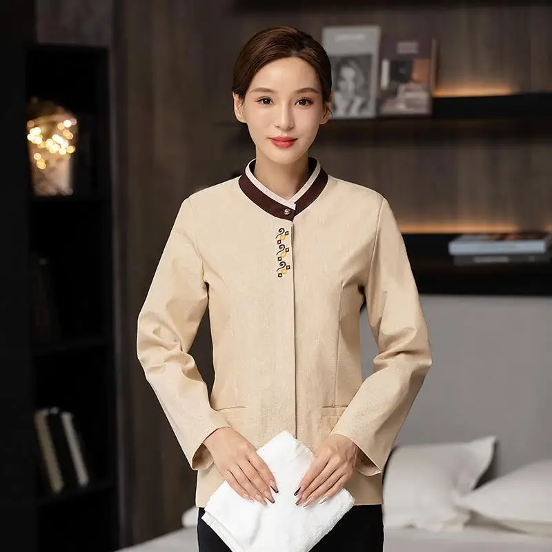 Cleaner Work Clothes Female Hotel Restaurant Cleaner Uniform Housekeeping Health Property Aunt Work Wear Long Sleeve