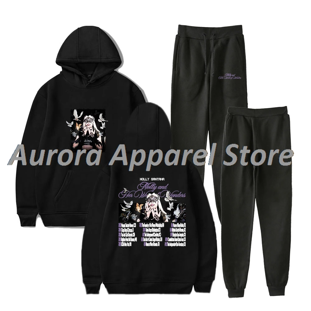 

Молли Сантана Молли и ее неделя чудес Tour Merch толстовки брюки для бега комплект для женщин и мужчин уличная одежда толстовки