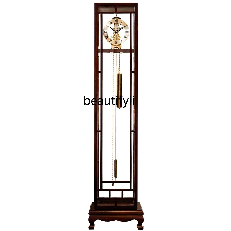 Y European mechanical perspective floor clock living room standing clock solid wood American clock