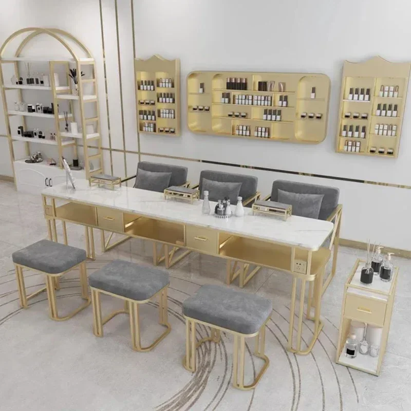 

Minimalist luxury Professional Manicure Table Desk Corner Supplies Makeup Organizer Nails desk Furniture Nail Tech