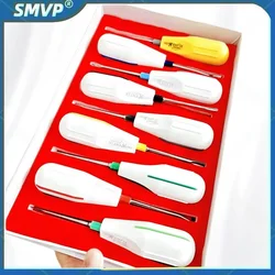 9pcs/Set Dental Stainless Steel Elevator Surgery Extracting Apical Root Elevator Dentistry Surgical Instrument