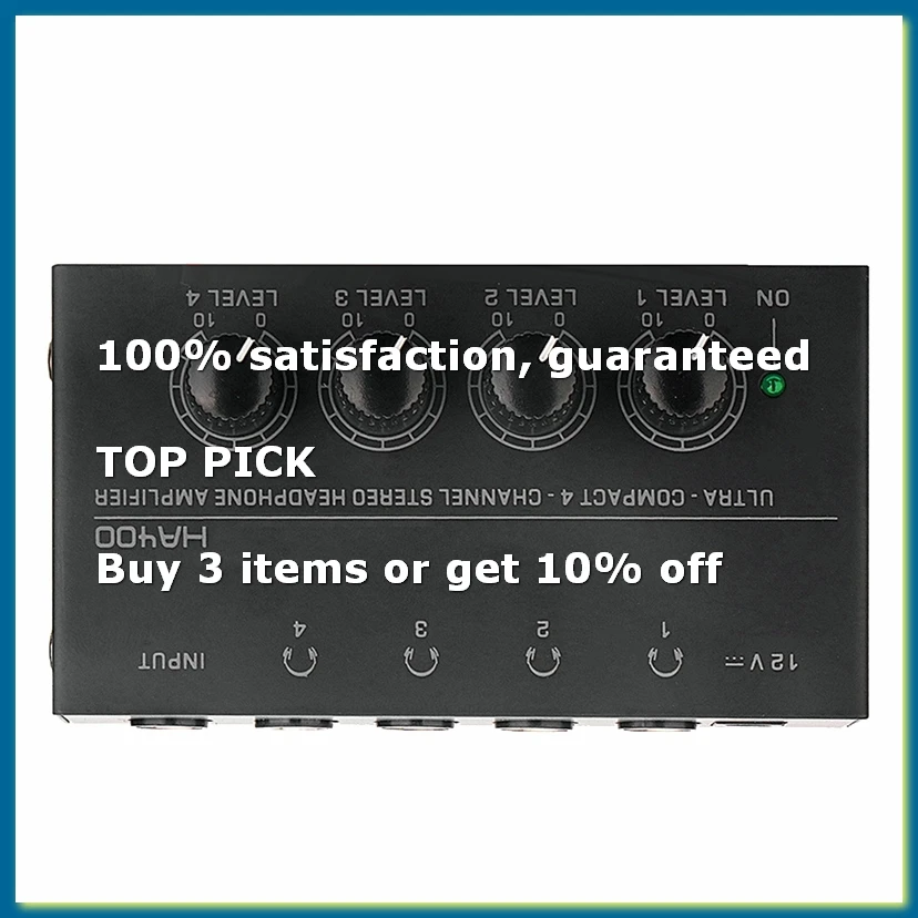 ●HA400 Headphone Amplifier 4-Way Monitor Headphone Amplifier Headphone Monitor Amplifier with EU Plug