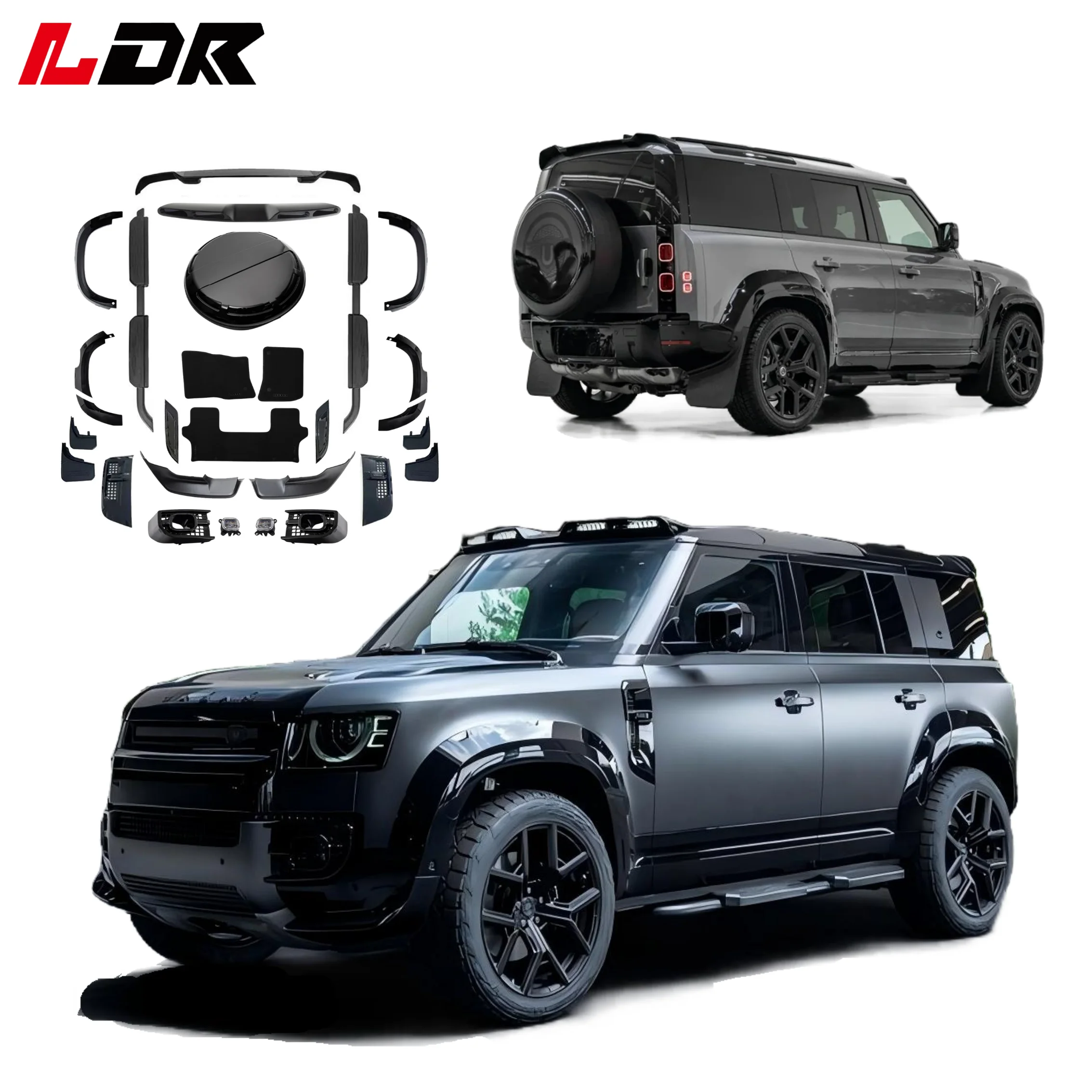 Body Kit for Defender 2020+ 90 110 130 Upgrade to 2025 Urban Style With Rear Wing Fog Lights Tire Cover Roof Light
