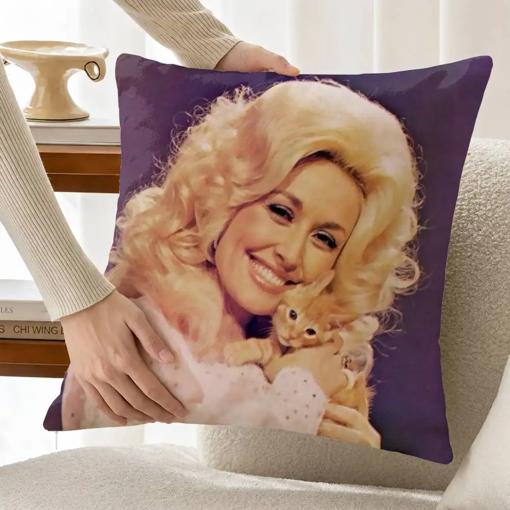 Singer D-Dolly P-Parton Customizable Square Cushion Cover Double Sided Print Pillow Case
