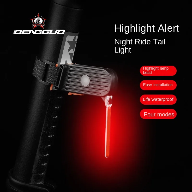 Bicycle creative tail lights usb charging mountain bike lights night riding road bike cycling accessories fun love tail lights