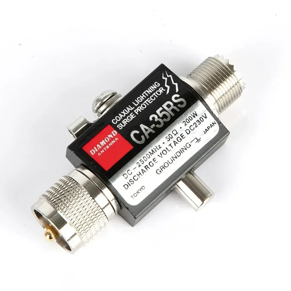 CA-35RS UHF ตัวผู้เป็น UHF ตัวเมีย50ohm 400วัตต์ DC230V DC ~ 2500MHz ตัวป้องกันไฟกระชากเสาอากาศแบบโคแอกเซียลป้องกันฟ้าผ่า