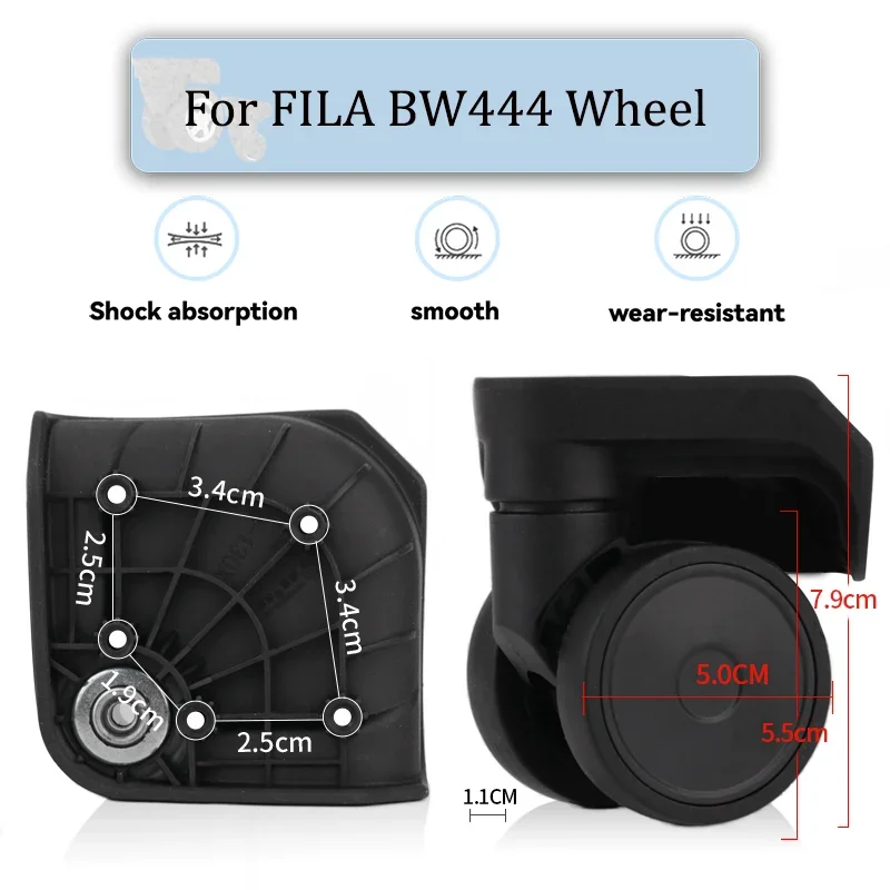 

For FILA BW444 Black Luggage Wheel Trolley Case Wheel Pulley Sliding Casters Universal Wheel Slient Wear-resistant Repair