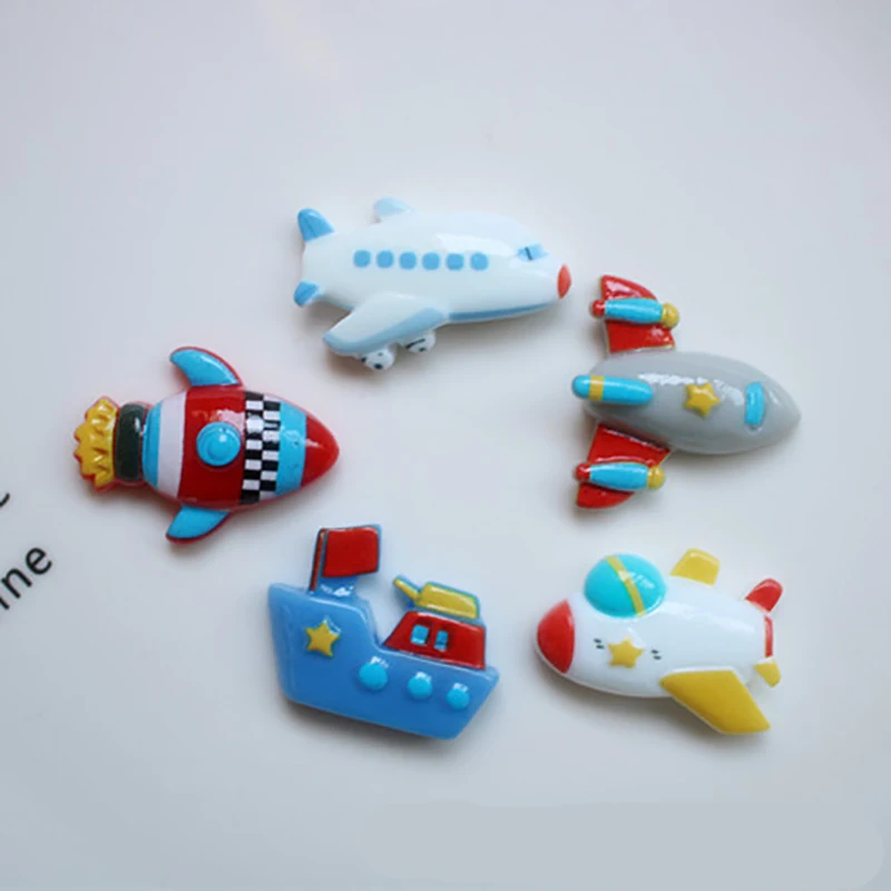 New Mini Rocket Airplane Ship Handicrafts Resin Fridge Magnets Strong Magnetic Sticker for Photo Memo Fixed Display Home Decor