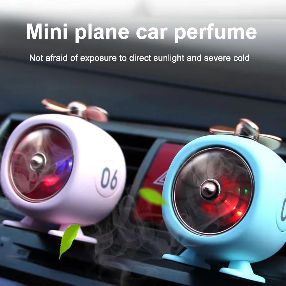 Car Air Vent Fragrance with Rhythm Lamp Aromatherapy Mini Airplane Shape Perfume Decoration Fragrance Car Lasting Fragrance