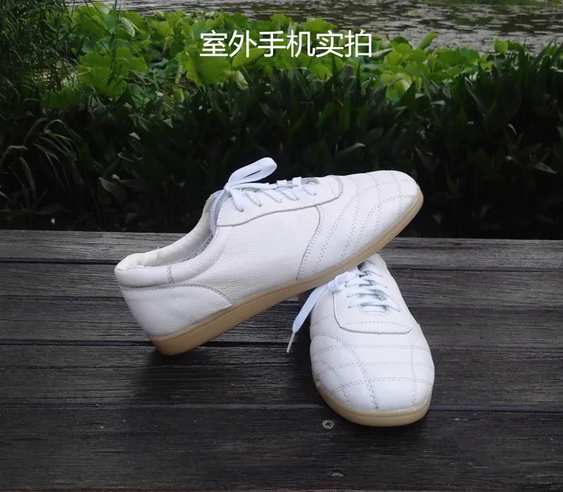 Cowhide Men Unisex Tai Chi Martial Arts Wudang Shoes Chinese Style Casual Workout Exercise Gym Wushu Kungfu Meditation Sneakers