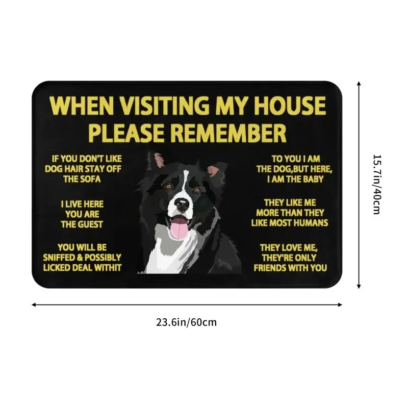 Custom Border Collie Doormat Non-Slip Entrance Kitchen Bathroom Floor Door Mats Pet Dog Gift Garden Rug Carpet Footpad