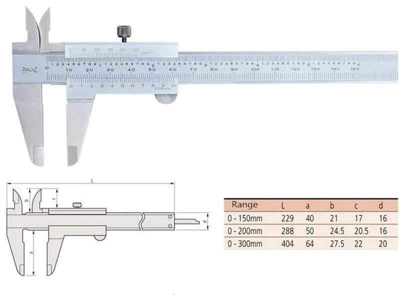 Edelstahl-Schiebemaß 6 Zoll 0-150mm 0-200mm 0-300mm 0,02mm Metall-Messwerkzeuge – Detail 8