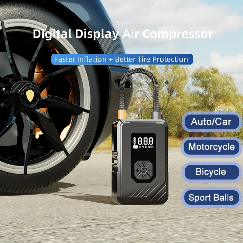 

Electric Air Pump Portable Air Compressor Mini Car Air Pump Cordless Car Tyre Inflator for Car Motorcycle Bicycle Ball