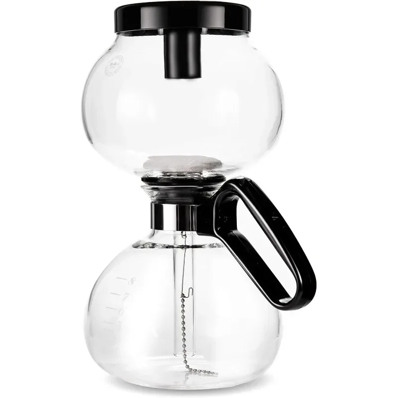 8-Cup Stovetop Siphon Coffee Maker, 24 Oz Vacuum Brew, Heat-Resistant Borosilicate Glass