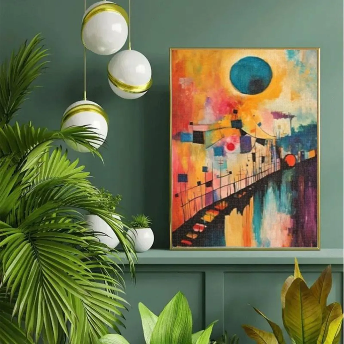 1000pcs Wassily Kandinsky Romantic Landscape Abstract Art Jigsaw Puzzle for Adults & Artists - Vibrant Colors, Frameless Desig