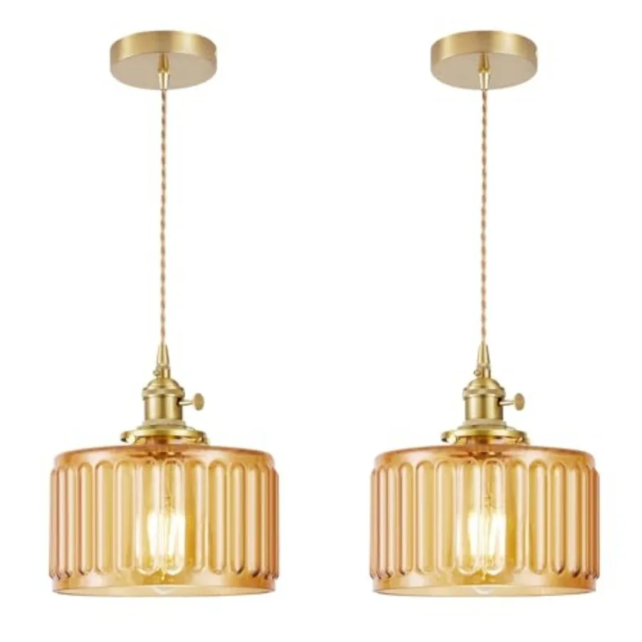 

Комплект из 2 промышленных подвесных светильников с современными стеклянными плафонами в стиле фермерского дома, регулируемые, для кухонного острова и гостиной