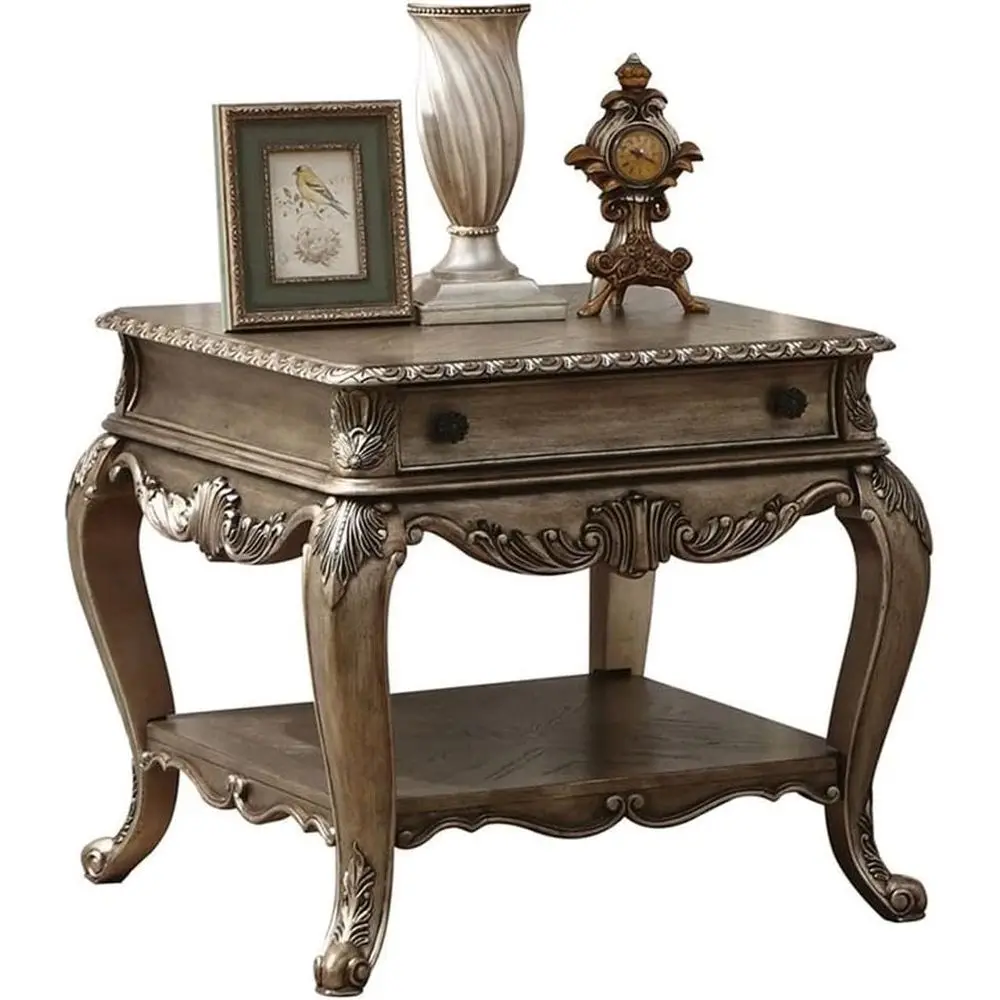 

Ragenardus 1 Der Wooden End Table with Bottom Shel in Vintage Oak