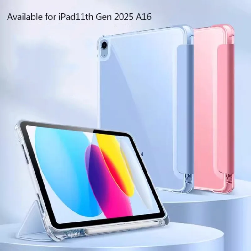 

Clear Case For iPad A16 11th Gen 2025 Air11 Air13 M3 Air7 Pro 11 13 Air 5 4 3Pro 10th 10.9 10.2 9.7 Mini 6 Pro12.9 With Pen Slot