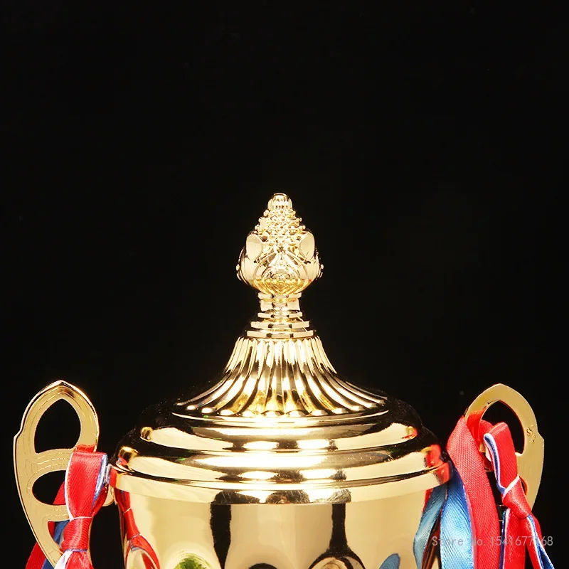 Customizable Champions Trophy, Contest Commercial Covered Metal Football Trophy Medal Souvenir Cup, Plastic Base, 1Pc