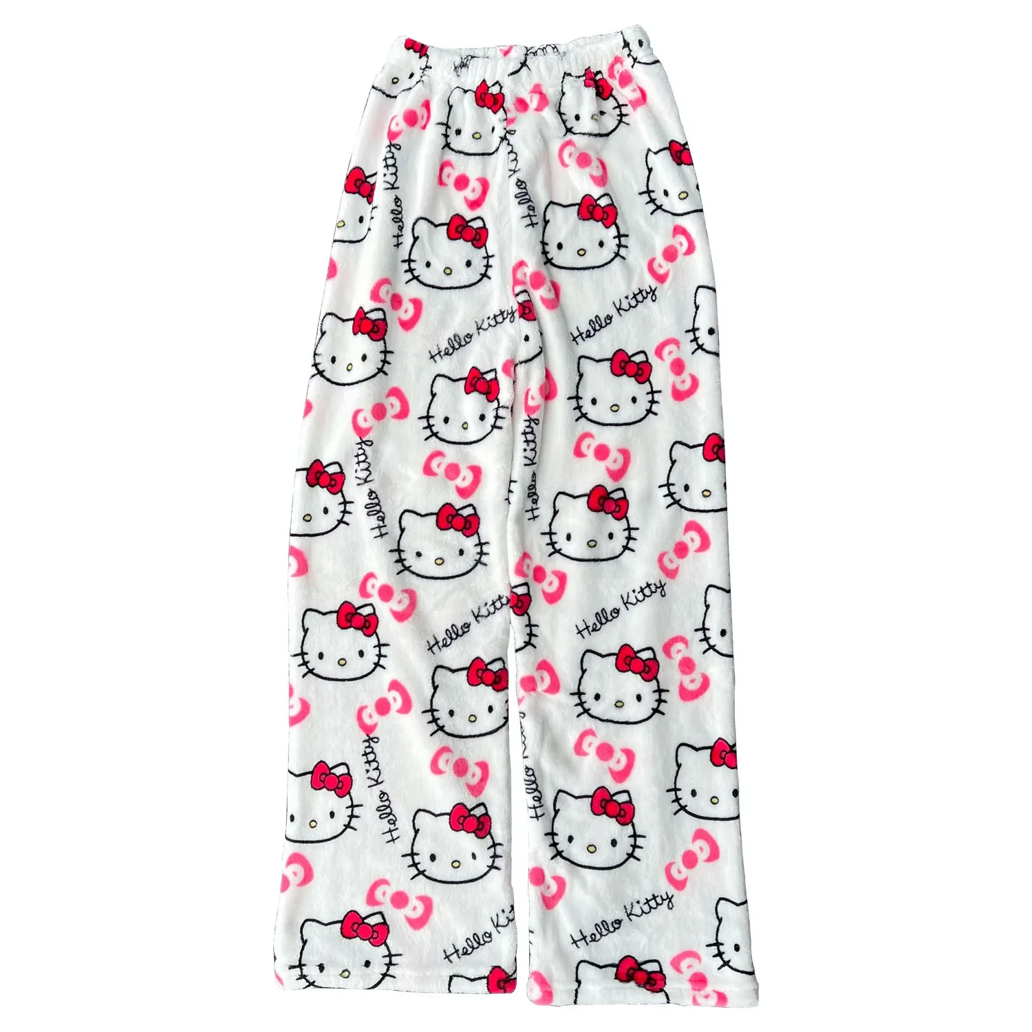 Y2K Hello Kitty pyjama's anime dames pyjama's cartoon paar wandelend naar huis pyjama broek casual huispak - afbeelding 1