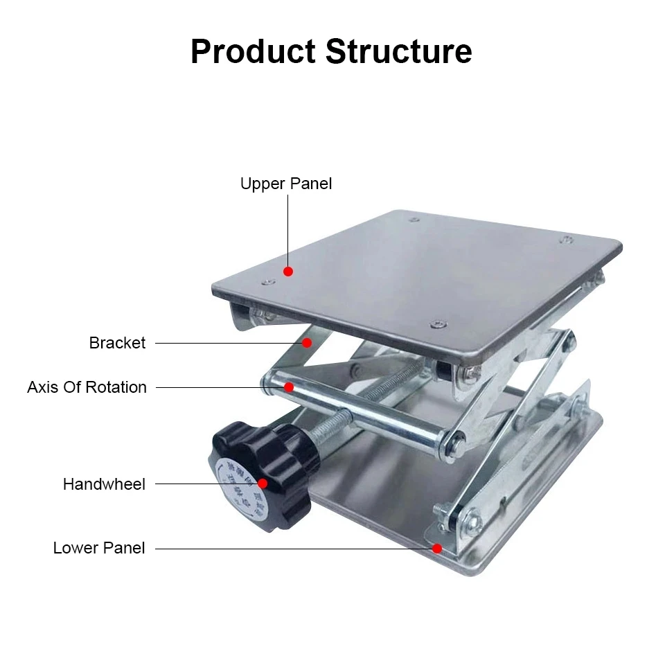 Lift Table 100*100*160mm Lab Plate Jack Scissor Stand Platform Router Workbench Table Woodworking Lift Laboratory Carpentry Tool