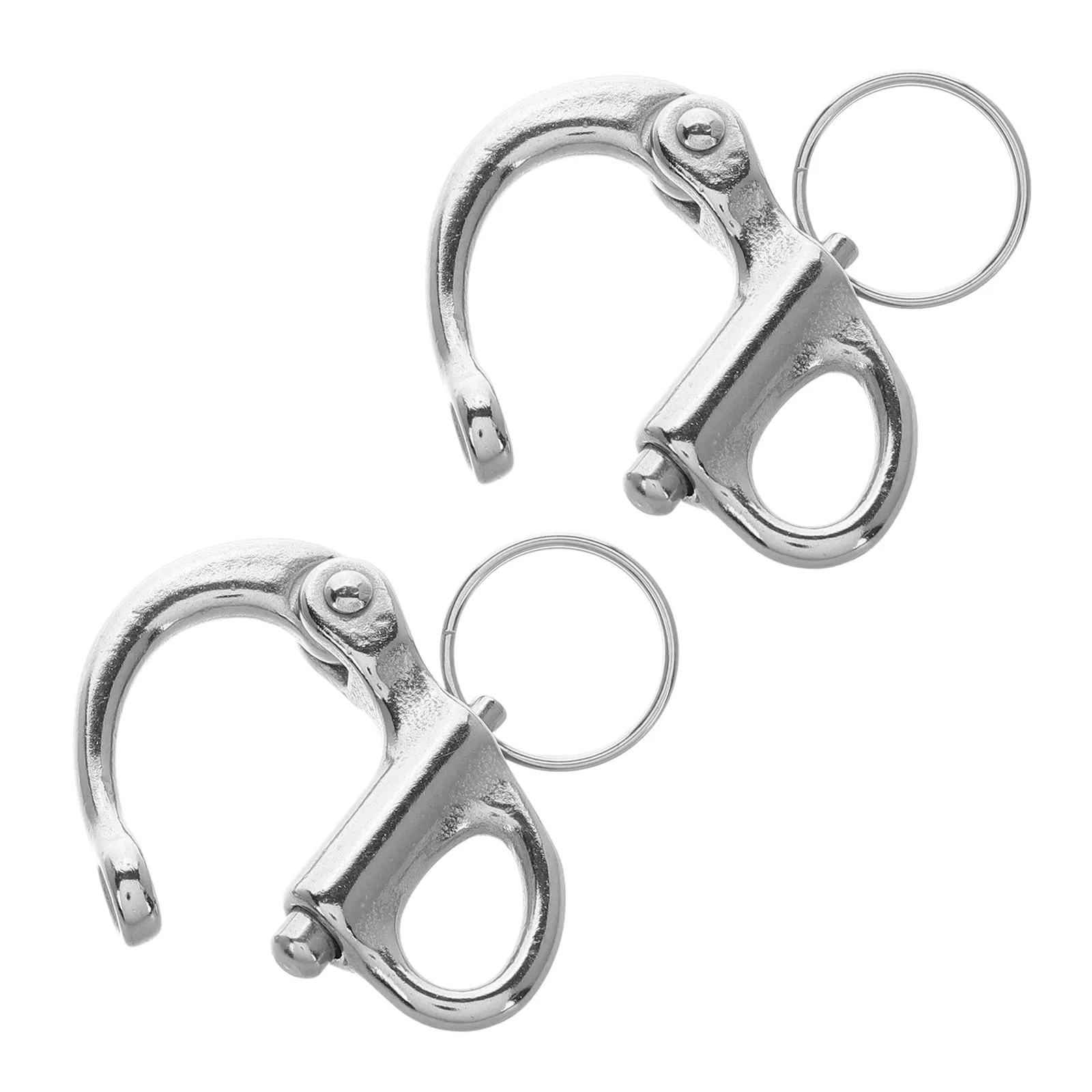 

2Pcs Self-locking Shackle Stainless Steel Quick Release Carabiner Marine Accessories Sailboat Shackles Ropes Connections Outdoor