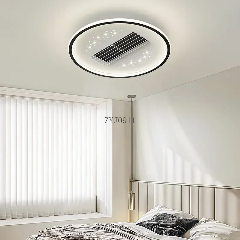 *LED Ceiling Fan Lamp Wind Wheel Invisible Master Bedroom Dining Room Living Room Ceiling Lighting Lustre Luminaire