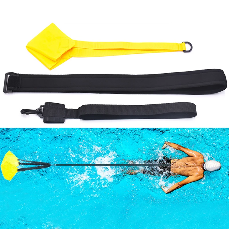 

Swimming Strength Training Resistance Belt with Drag Parachute Swim Resistance Belt Equipment Great for Endurance Swimming Train