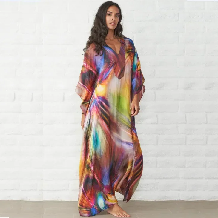 Caftan de plage à séchage rapide pour femmes, paréos de plage, vêtements de plage, bikini surdimensionné, robe de plage, tunique de plage, 2023