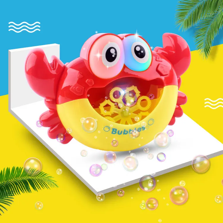 Outdoor Bubble machine Blower gun Frog Crabs Baby kids Bath Maker Swimming Bathtub Soap Water Toys for Children With Music