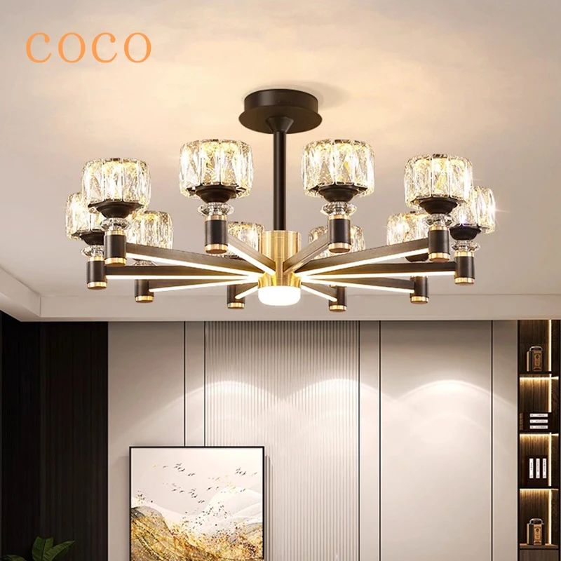 

Modern Nordic Luxury Crystal dine dining room Pendant LED lights indoor lighting Ceiling lamp Chandeliers for living room indoor