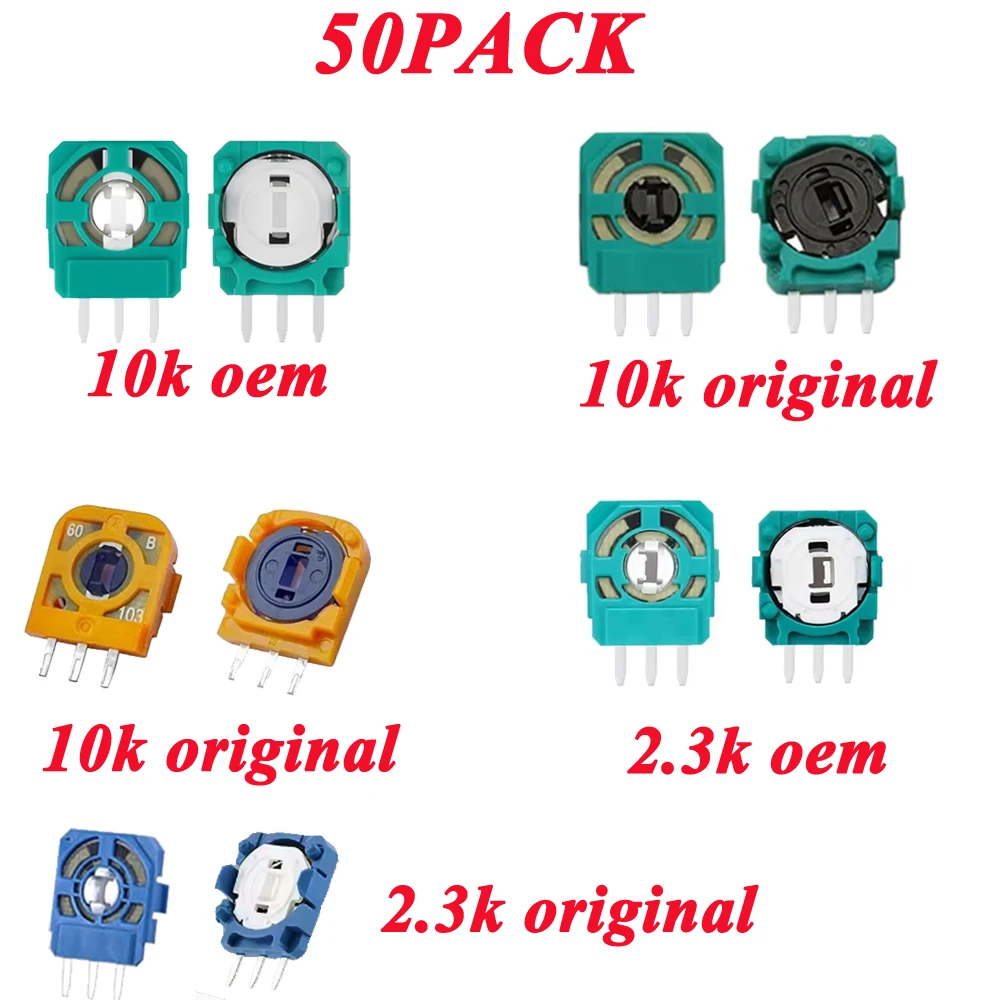 50 sztuk/partia Oryginalny OEM do kontrolera gier PS5 PS4 Analogowy drążek 3D Sensor Część Mikro Mini Przełącznik Oś Potencjometr 2.3K 10K Ohm — zdjęcie produktu 4