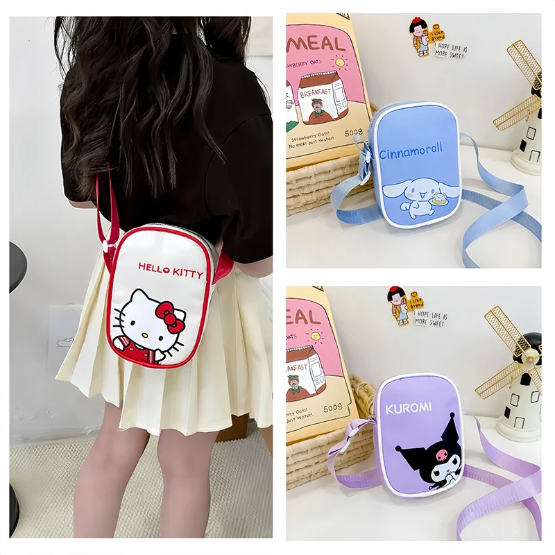 Torebka Crossbody Sanrio Cinnamoroll torba na klatkę piersiowa moja melodia Kuromi torebka na ramię Hello Kitty Hangyodon etui na przybory do