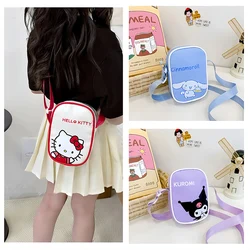 Torebka Crossbody Sanrio Cinnamoroll torba na klatkę piersiowa moja melodia Kuromi torebka na ramię Hello Kitty Hangyodon etui na przybory do makijażu prezent dla dziewczynki