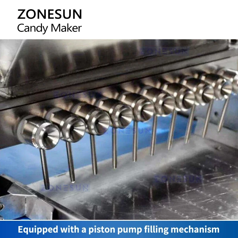 ZONESUN-الشوكولاته صب آلة صنع الحلوى غائر ، كراميل حشو غاناش ، معدات التعبئة والتغليف الحلويات ، ZS-FM7C