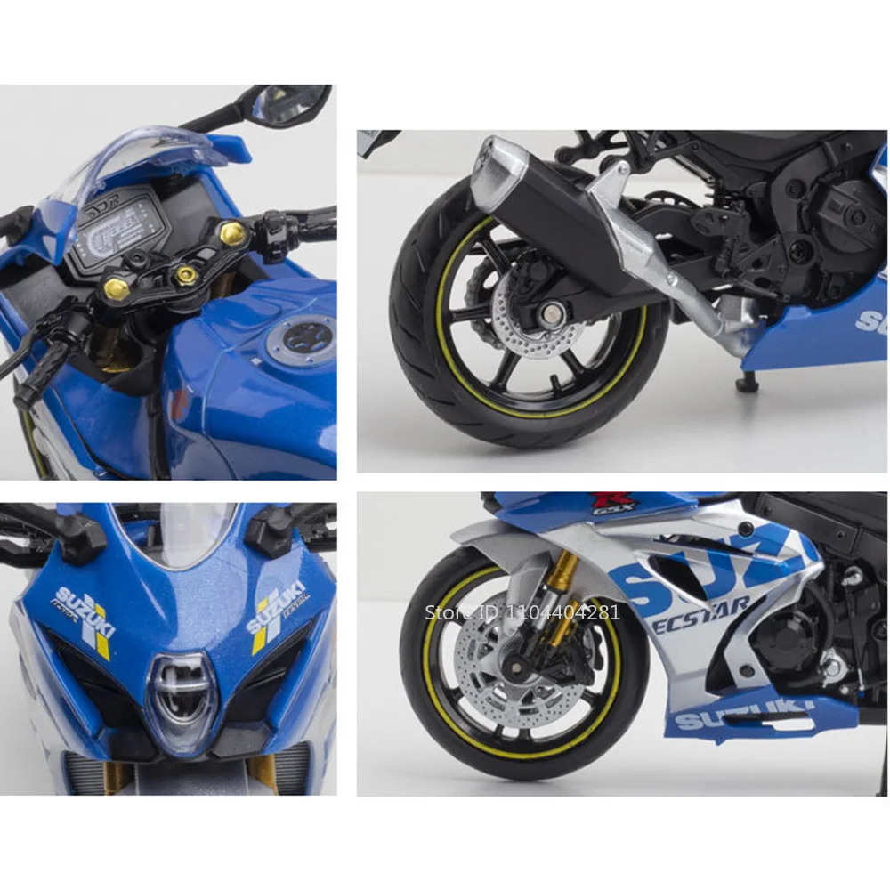 1:12 Aprilia RSV4 Suzuki GSX R1000Rโลหะผสมรถจักรยานยนต์รุ่นDiecastรถของเล่นล้อหน้าพวงมาลัยรถยนต์ขนาดเล็กรวบรวมเครื่องประดับ