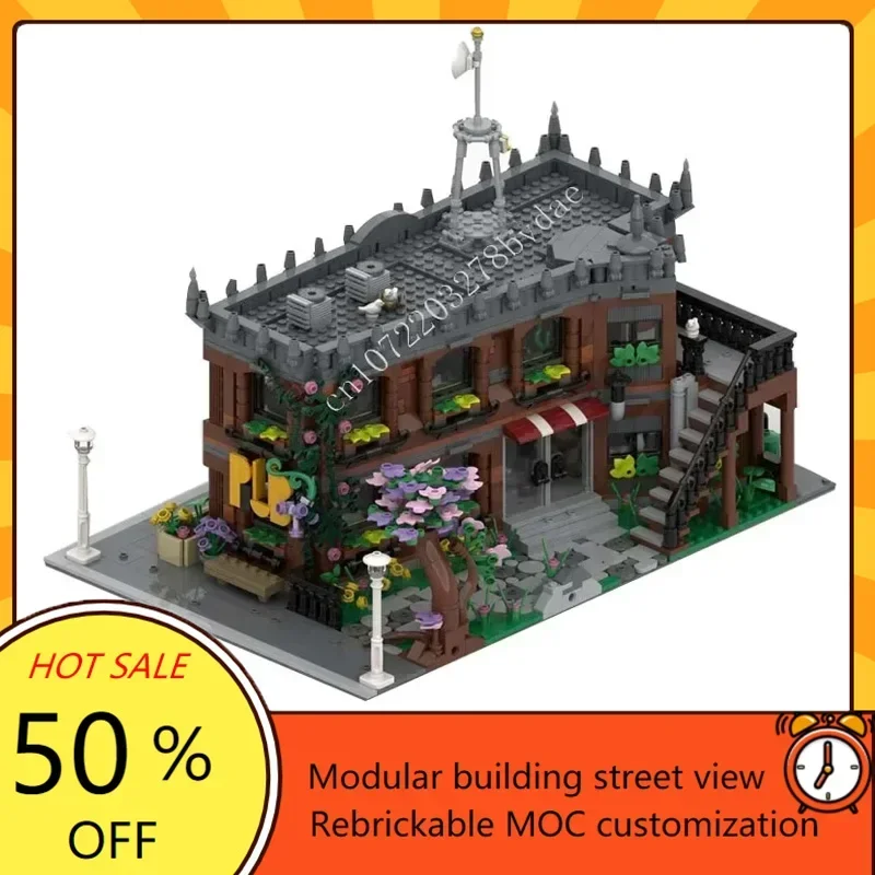 2567PCS The Downtown Pub | Modular BuildingMOC Creative street view Model Custom Puzzles Architecture  Assembly Model Toys Gif