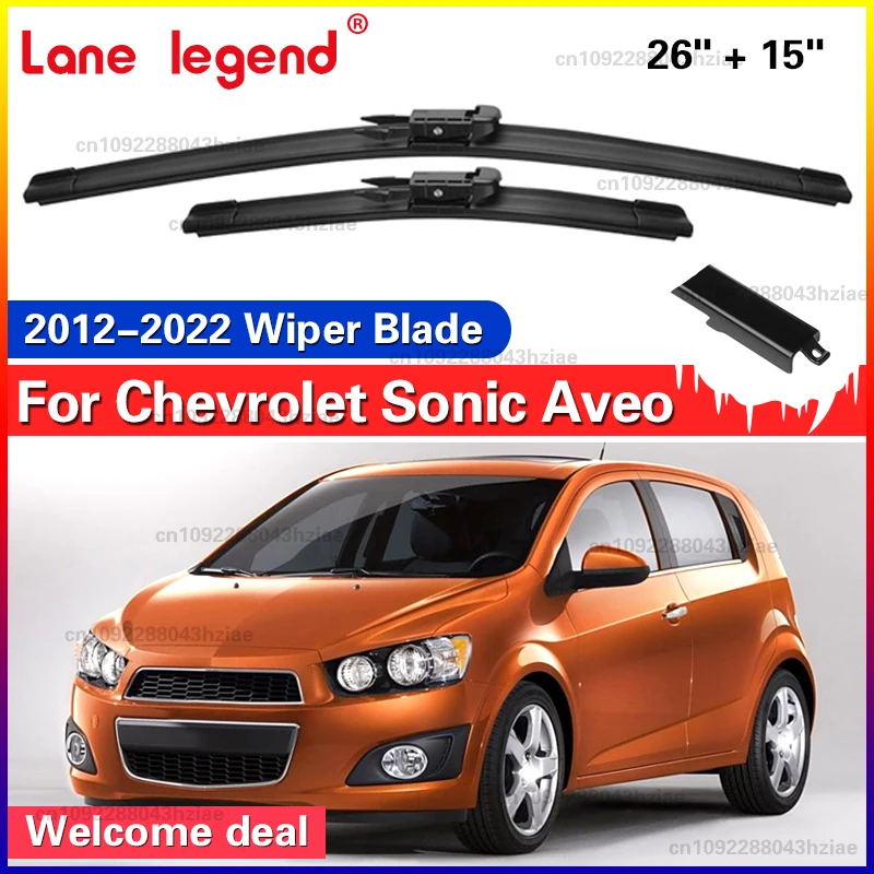 Scheibenwischer vorne Wischerblätter für Chevrolet Sonic Aveo 2012–2022 Windschutzscheibe Windschutzscheibe Regenbürsten 26 Zoll + 15 Zoll Zubehör