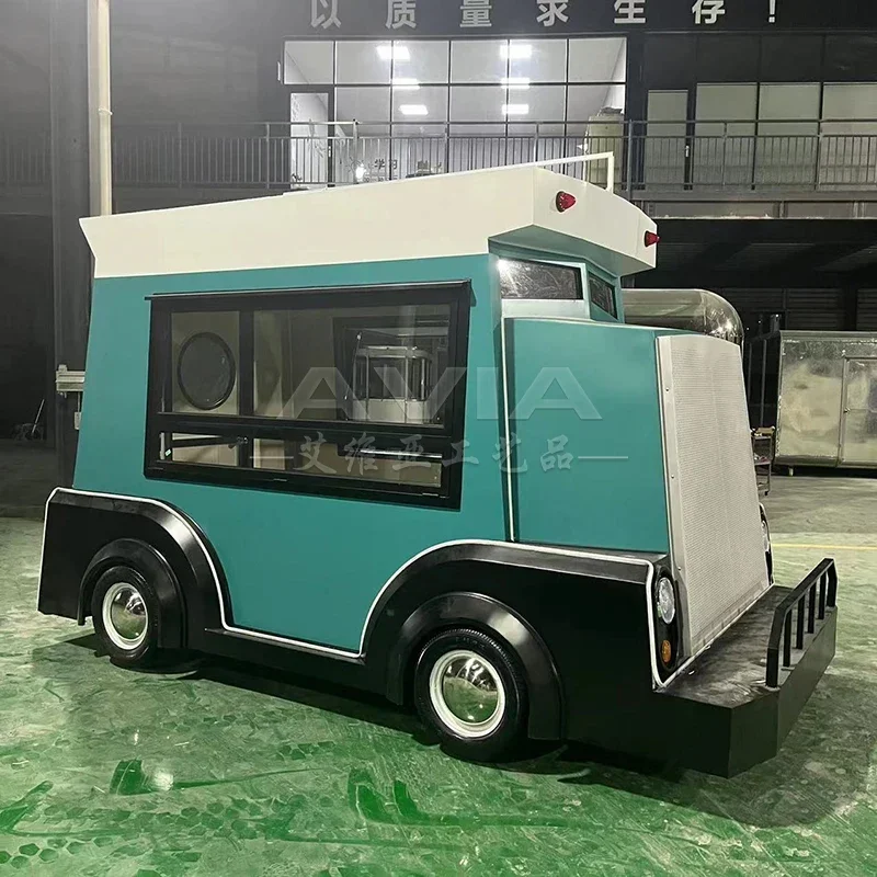 Retro truck food truck mobile coffee shop truck camp commercial multi-functional food sale