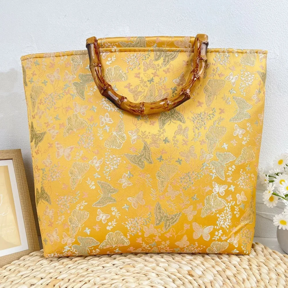 Canvas Material Canvas Tote Bag Double-Sided Embroidery Chinese Style Design Double-Sided Bag Special Edition Large Capacity Bag