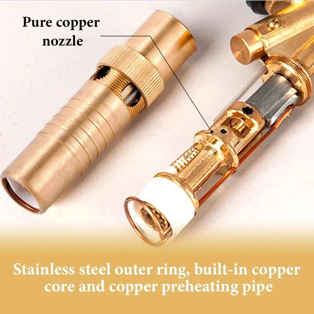 Portable Welding Burner Flame Gas Torch Flame Gun Blowtorch Cooking Soldering Butane Autoignition Gas-Burner Lighter Heating