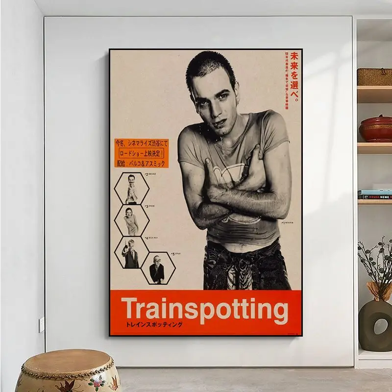 Trainspotting Classic Movie Anime Posters Retro Kraft Paper Sticker DIY Room Bar Cafe Room Wall Decor